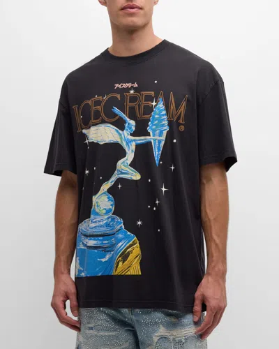 Icecream Men's Print Oversized T-shirt In Stretch Limo