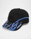 Icecream Flame Embroidered Dad Baseball Cap In Black