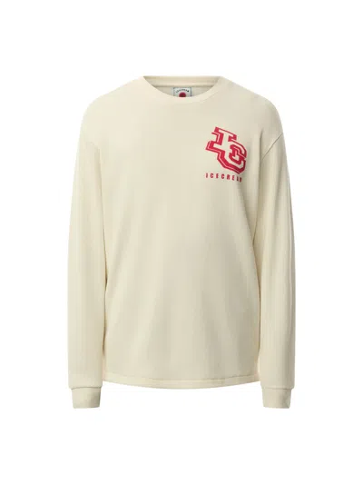 Icecream Men's Waffle Long Sleeve Crewneck T-shirt In Off-white