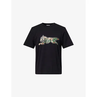 Icecream Mens Black Camo Running Dog Cotton T-shirt In Multi
