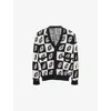 Icecream Leaf-motif Knitted Cardigan