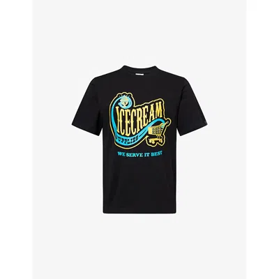 Icecream Mens Black Convenience Store Relaxed-fit Cotton-jersey T-shirt Xl