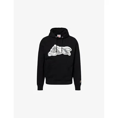 Icecream Mens Iced Out Logo-print Cotton Hoody Black