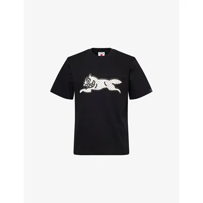 Icecream Mens Polka Dot Dog Graphic-print Cotton T-shir Black Xs