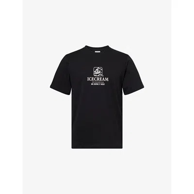 Icecream Mens Black Serve It Best Relaxed-fit Cotton-jersey T-shirt