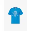 Icecream Mens Blue Crewneck Rhinestone-embellished Cotton-jersey T-shirt In Blue