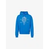 Icecream Mens Blue Rhinestone-embellished Kangaroo-pocket Cotton-jersey Hoody In Blue