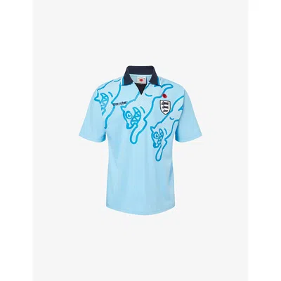Icecream Mens Blue Running Dog Football Cotton-jersey Shirt