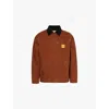 ICECREAM MENS BROWN CORDUROY-COLLAR BRAND-PRINT REGULAR-FIT COTTON JACKET