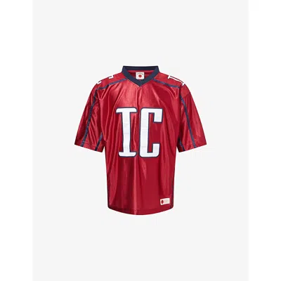 Icecream Mens Embroidered Oversize Jersey Football Shirt In Multi