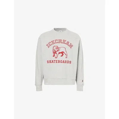 Icecream Mens  Bulldog Crewneck Cotton-jersey Sweatshirt