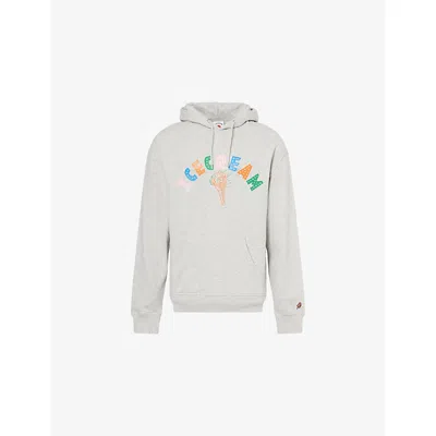 Icecream Mens  Cone Popover Cotton-jersey Hoody In Gray