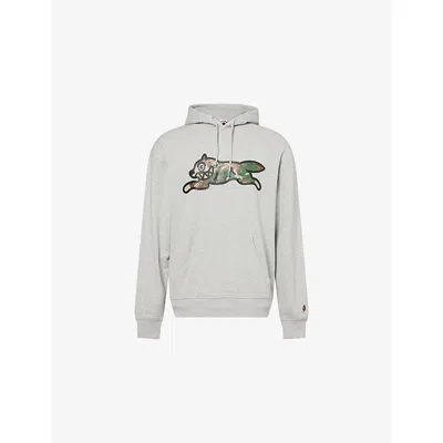 Icecream Mens Heather Grey Woodland Running Dog Cotton-jersey Hoody In Gray