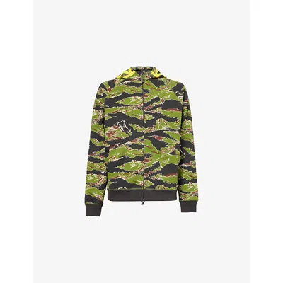 Icecream Mens  Camouflage Print Hooded Cotton Hoody In Green