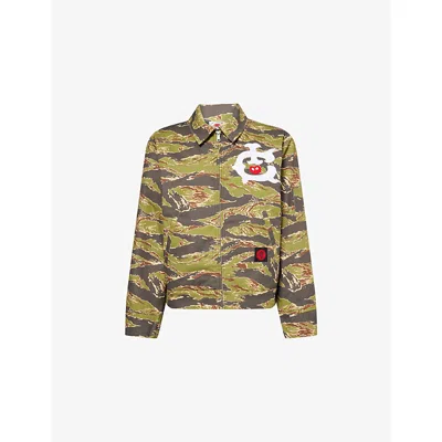 Icecream Mens  Camouflage Work Cotton Jacket In Green