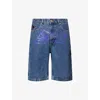 Icecream Mens Running Dog Regular-fit Denim Shorts Mid Wash Blue In Blue