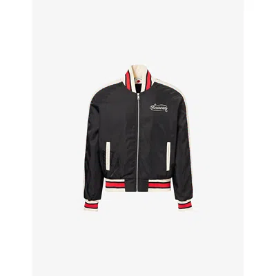 Icecream Mens Black Running Dog Regular-fit Woven Jacket