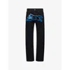 Icecream Mens Running Dog Straight-leg Denim Jeans Black In Black