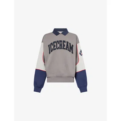 Icecream Mens  Warmup Embroidered-text Cotton-jersey Sweatshirt In Multi