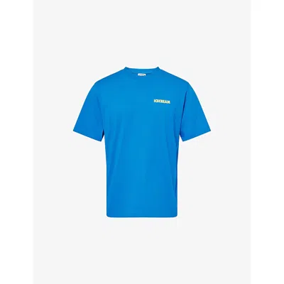Icecream Mens Blue We Serve It Best Printed Cotton T-shirt