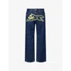 Icecream Mens Running Dog Double Scoop Straight-leg Denim Jeans Indigo In Purple
