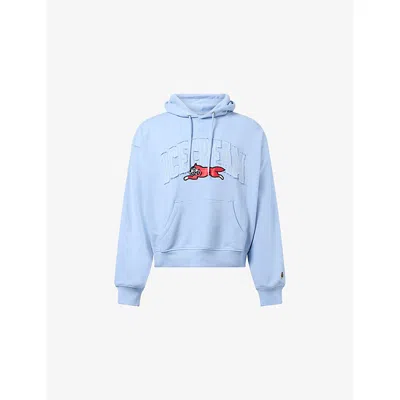 Icecream Mens College Logo-appliquéd Cotton Hoody Light Blue Xl