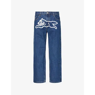 Icecream Mens  Double Scoop Straight-leg Relaxed-fit Jeans In Mid Wash Blue