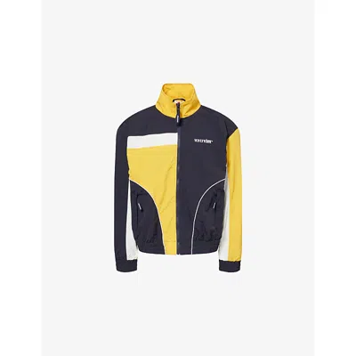 Icecream Mens Navy Soft Serve Stand-collar Shell Track Jacket In Yellow