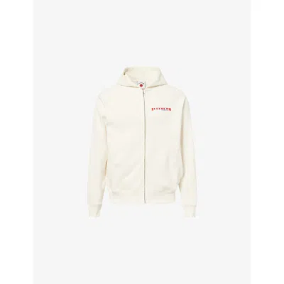 Icecream Mens Oat Waitress Brand-print Cotton-jersey Hoodie In White