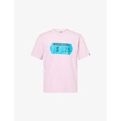 Icecream Mens Pink Sticker Relaxed-fit Cotton-jersey T-shirt Xl