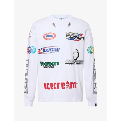 Icecream Mens Pit Long-sleeve Cotton T-shirt White