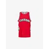 Icecream Running Puppy Applique Basketball Jersey Tank Top