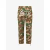 Icecream Mens Running Dog Camo Denim Cargo Trousers In Green