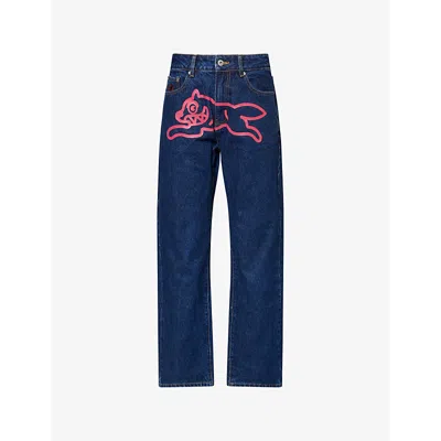 Icecream Mens Running Dog Straight-leg Denim Jeans Indigo