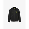 Icecream Mens Spread-collar Brand-print Regular-fit Denim Jacket Black In Black