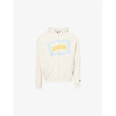 Icecream Mens Stone Block Logo Raglan-sleeves Cotton-jersey Hoody Xl In Neutral