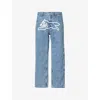 Icecream Mens Vintage Wash Blue Brand-print Straight-leg Relaxed-fit Denim Jeans In Vintage Wash Blue