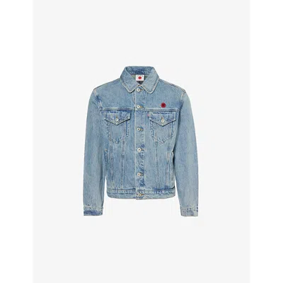 Icecream Mens Vintage Wash Blue Trucker Graphic-print Relaxed-fit Denim Jacket