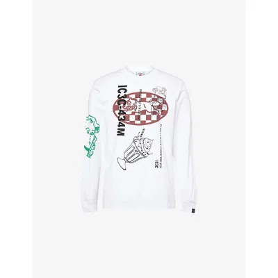 Icecream Mens White Multi Graphic Long-sleeves Cotton-jersey T-shirt Xxl