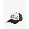 Icecream Mens White Polka Dot Running Dog Woven Trucker Cap Xs