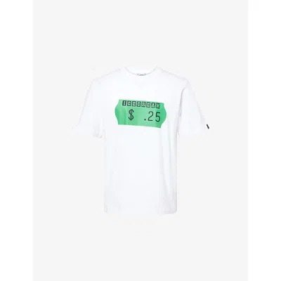 Icecream Mens White Sticker Relaxed-fit Cotton-jersey T-shirt Xl