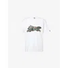 Icecream Mens White Woodland Running Dog Cotton-jersey T-shirt In White