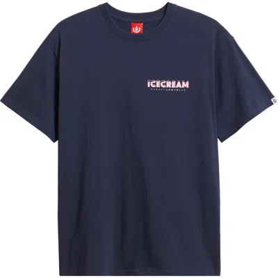 Icecream Menu Graphic T-shirt In Blue