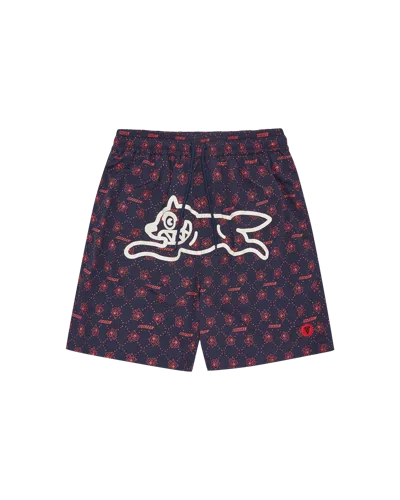 Icecream Kids' Monogram Running Dog Swim Shorts In Purple