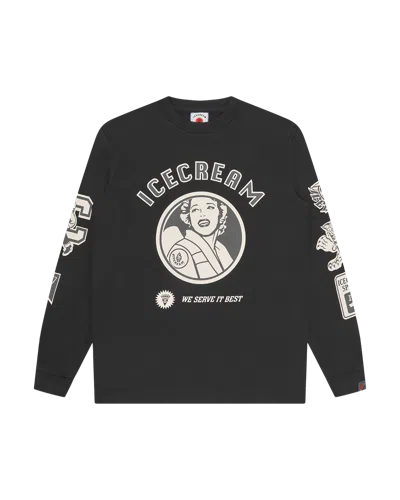 Icecream Kids' Multi Graphic Ls T-shirt In Black