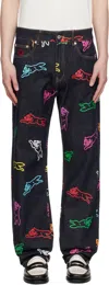 Icecream Navy All-over Running Dog Jeans In Indigo