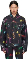 Icecream Mens Indigo Graphic-print Patch-pocket Denim Jacket In Indigo