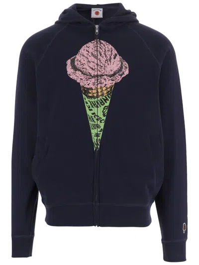 Icecream Mens Navy Cone Zip-up Cotton Hoody Xl In Multi