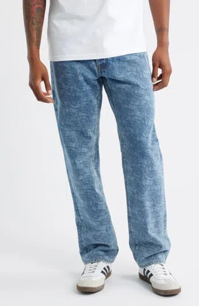 Icecream One Hundred Strawberry Straight Leg Jeans In Blue