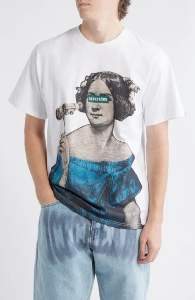 Icecream Opera Graphic T-shirt In White